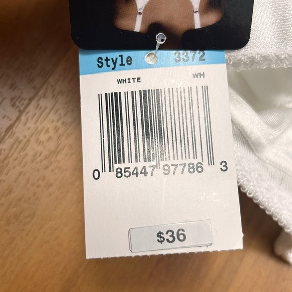 NWT Bali Double Support Spa Closure Wireless Bra Sz 40C White Satiny Lace Floral - Picture 8 of 8